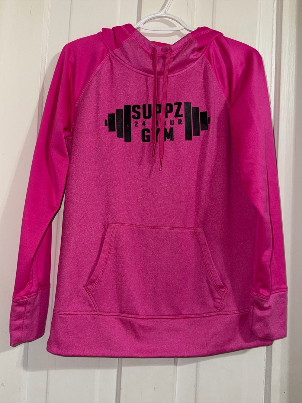 Women's juniors size large 12/14 SUPPZ Gym Pink Hooded Pullover danskin hoodie